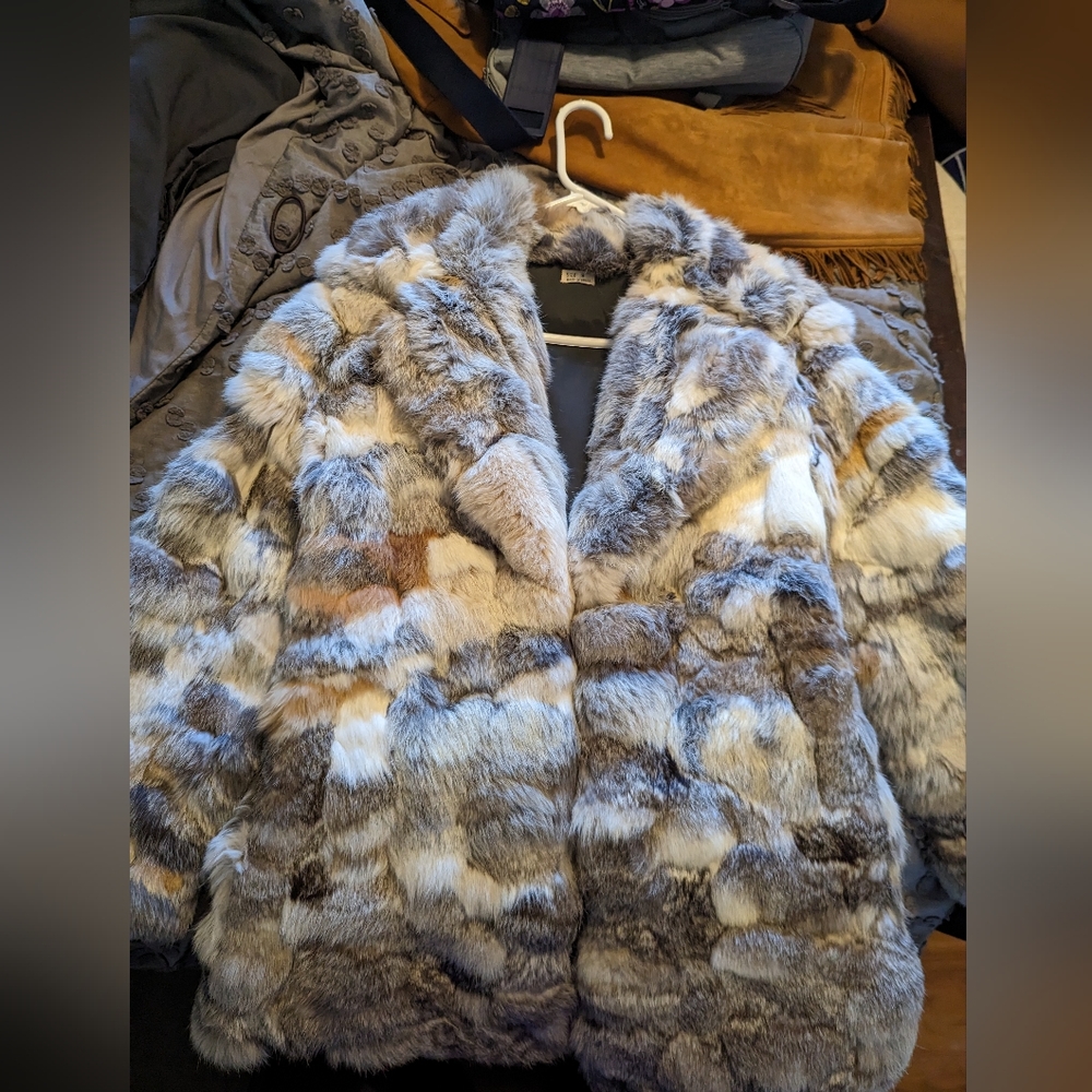 Rabbit Fur Coat w/ Belt - Vintage
